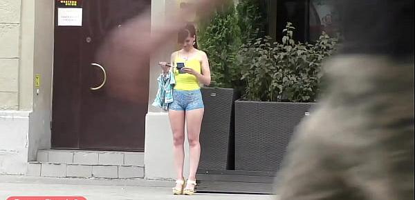  Jeny Smith walks in public with transparent shorts. Real flashing moments